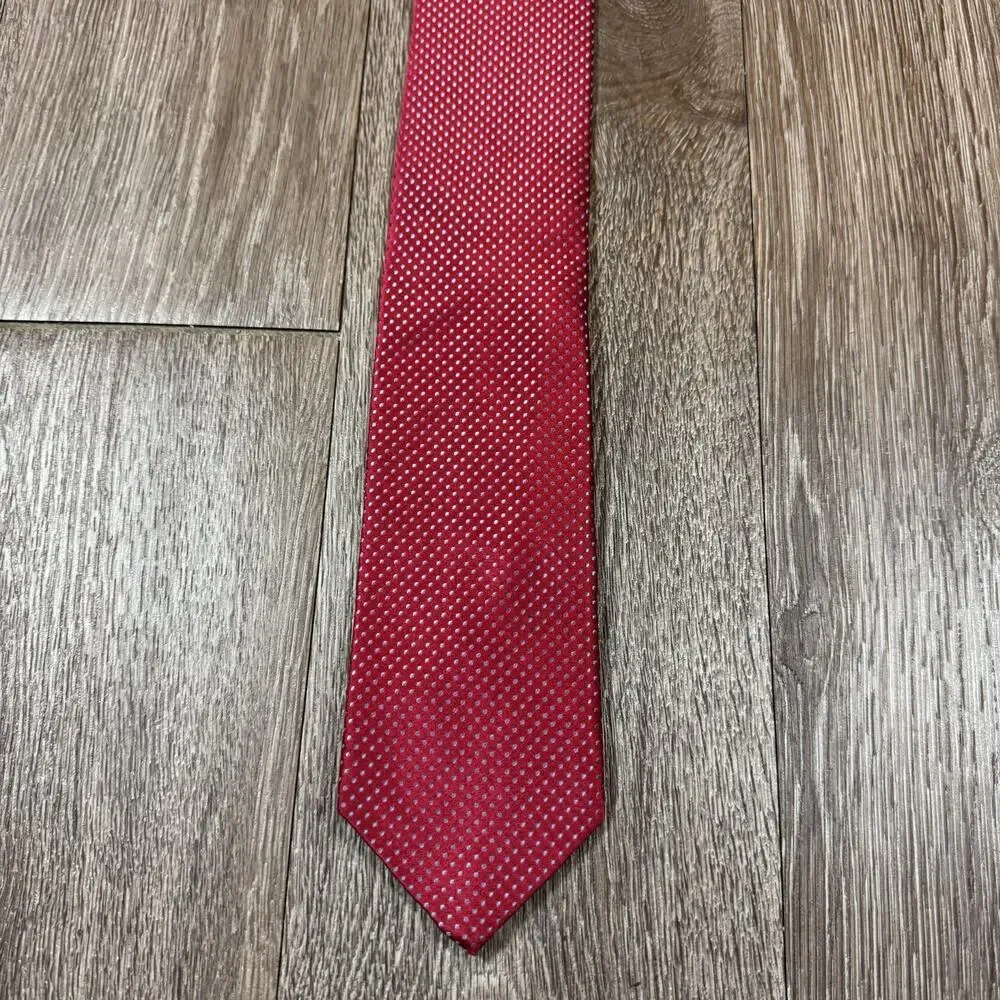 Men's Silk Blue Dot Red Neck Tie Hand Sewn by Robert Talbott for Nordstrom